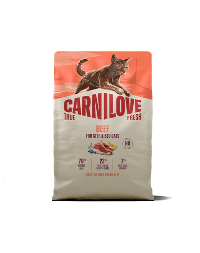 CARNILOVE True Fresh Cat Beef Sterilised 2 kg wołowina, dla kotów po sterylizacji