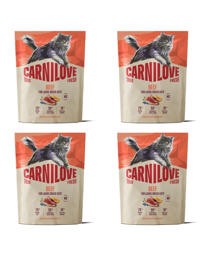 CARNILOVE True Fresh Cat Beef Adult Large 4x400 g wołowina, dla kotów dużych ras