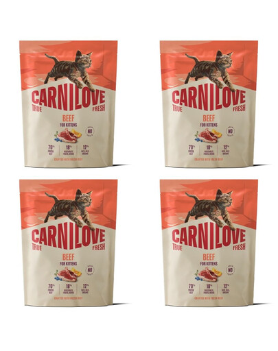 CARNILOVE True Fresh Cat Beef Kittens 4x400 g wołowina, dla kociąt wszystkich ras