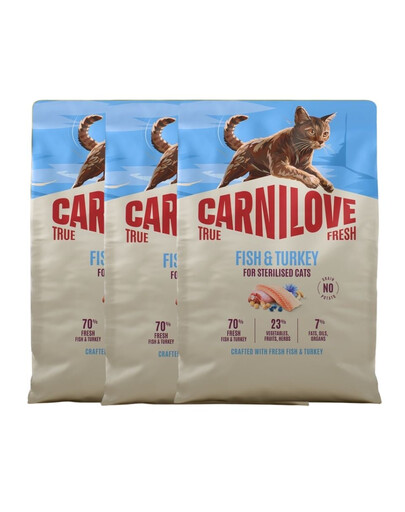 CARNILOVE True Fresh Cat Fish and Turkey Sterilised 3x2 kg ryba i indyk, dla kotów po sterylizacji