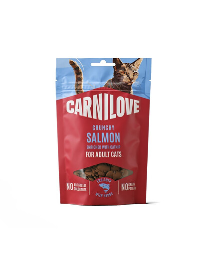 CARNILOVE Crunchy Snack Cat Salmon 50 g z łososiem i kocimiętką, chrupiący przysmak dla kotów