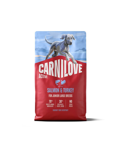 CARNILOVE Active Dog Salmon & Turkey 4 kg Junior Large Breeds łosoś i indyk, dla dorastających juniorów ras dużych