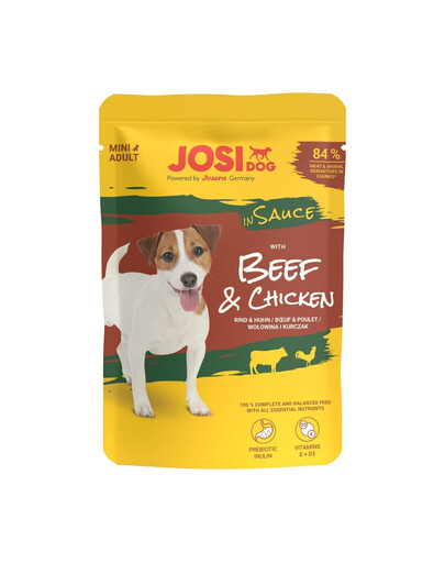 JOSERA JosiDog Mini Adult Wołowina i kurczak w sosie 100 g karma mokra dla psów małych ras