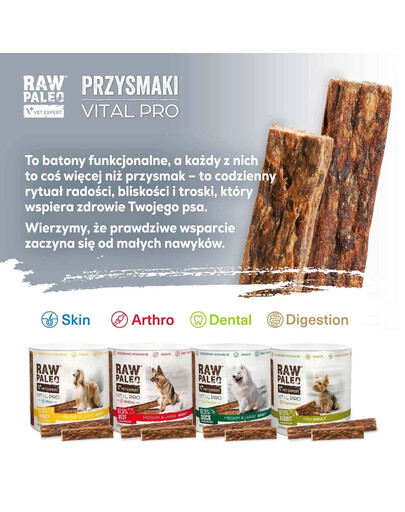 RAW PALEO Vital Pro Digestion Rabbit Mini 100g monoproteinowy przysmak funkcjonalny dla psów