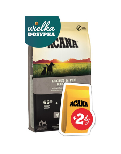 ACANA Light & Fit Dog 11.4 kg + ACANA Adult Small Breed Dog 2 kg GRATIS! sucha karma dla psa