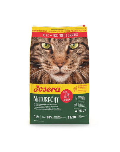 JOSERA NatureCat 10kg+1kg sucha karma bezzbożowa dla kotów