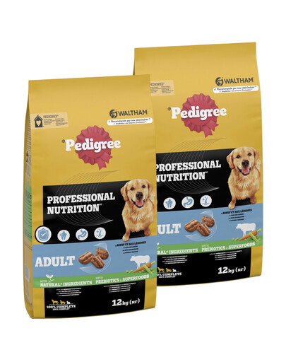 PEDIGREE Professional Nutrition Adult z Wołowiną i Warzywami 2 x 12 kg dla psów dużych i średnich ras