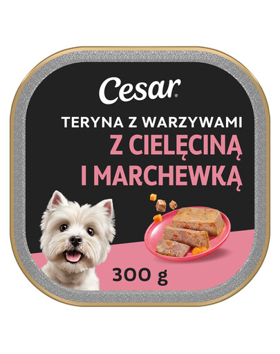 CESAR Teryna z Warzywami 300 g z mokra karma dla psa z cielęciną i marchewką
