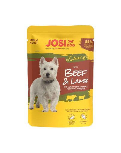 JOSERA JosiDog Mini Adult Wołowina i jagnięcina w sosie 100 g karma mokra dla psów
