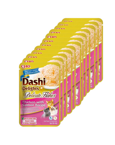 INABA Cat Dashi Delights Delicate Flakes Kurczak i łosoś 12x40g