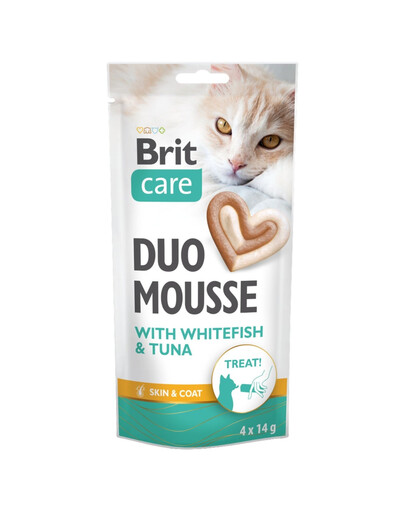 BRIT Care Cat Creamy Duo Mousse Whitefish and Tuna 4x14 g kremowy przysmak z białą rybą i tuńczykiem dla kotów