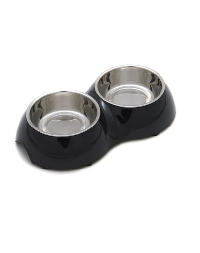 Pet Inn dvigubas dubenėlis Melamina Db04 s 26.5 X 15 X 5.5 cm juodas
