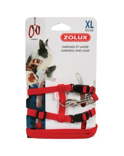 Zolux petnešos su pavadėliu triušiams XL 1,2 m raudona