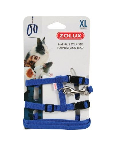 Zolux petnešos su pavadėliu triušiams XL 1,2 m mėlyna