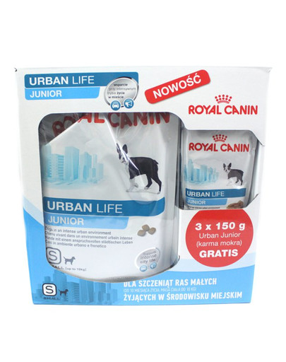 ROYAL CANIN Urban Junior small 1.5 kg + 3 x karma mokra urban life 0.15 kg gratis
