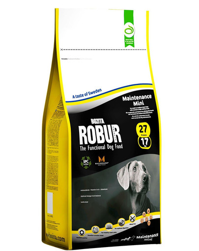 BOZITA Robur maintenance mini sausā barība maziem un vidēja lieluma suņiem ar normālu līdz augstu aktivitāti 27/17 12 kg