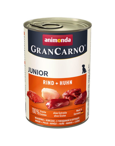 Animonda Grancarno Junior konservi jaunajiem suņiem ar vistas un truša gaļu 400g