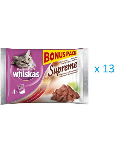 WHISKAS Saszetki supreme mięsne specjały 4 x 85g x13