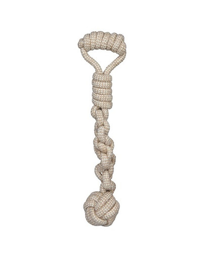Trixie virvė su pintu kamuoliuku Denta Fun 8 cm / 38 cm