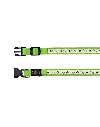 Trixie antkaklis su šviesa ir USB, S-M 30–40 cm/25 mm, žalias