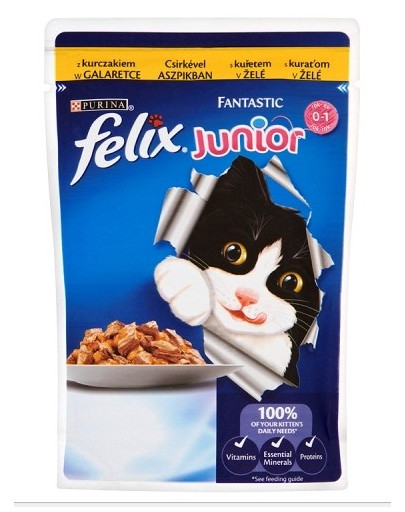 FELIX Fantastic Junior konservai kačiukams su vištiena 100 g