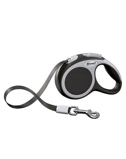 Flexi Vario S automatinis juostinis juodas pavadėlis 5 m