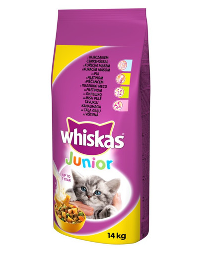 WHISKAS Junior su vištiena 14 kg