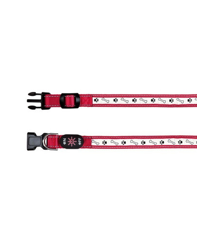 Trixie antkaklis su šviesa ir USB, S-M 30–40 cm/25 mm, raudonas