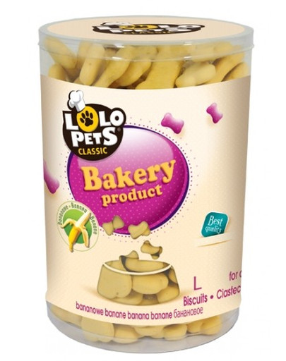 Lolo Pets sausainiai šunims bananiniai kauliukai L 0,85 kg