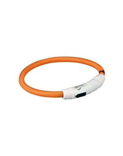 Trixie šviečiantis antkaklis su USB, M–L 45 cm / 7 mm, oranžinis