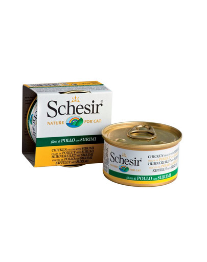 Schesir vištienos filė su krabų lazdelėmis drebučiuose 85 g