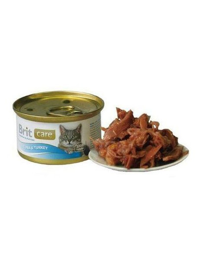 BRIT Care Cat konzerva pro kočky tuňák a krůtí maso 80g