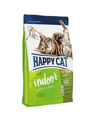 Happy Cat Fit & Well Indoor Adult ar jēra gaļu, 1,4 kg
