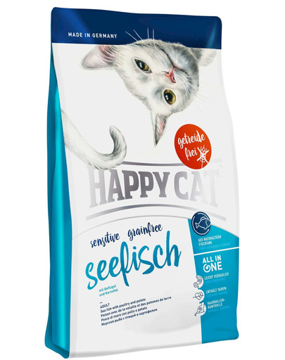 Happy Cat Sensitive Grainfree ar jūras zivīm 4 kg