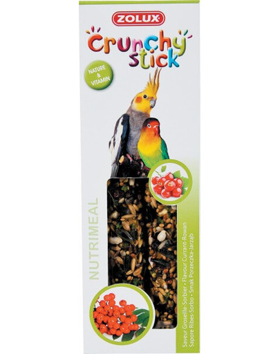 Zolux Crunchy Stick nūjiņas papagaiļiem ar jāņogām un mežrozēm 115 g