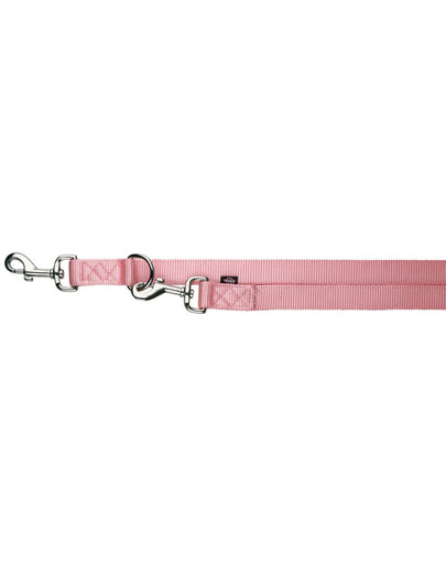 Trixie reguliuojamas dvigubas pavadėlis Premium, M–L 2 m / 20 mm, rožinis