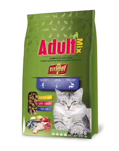 Vitapol Adult sausā barība pieaugušiem kaķiem 1,8 kg