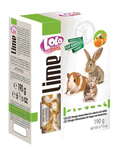 Lolo Pets mineralas su apelsinais graužikams xL 190 g