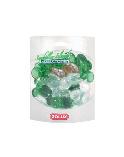 Zolux stiklo akmenukai mišrūs žali
