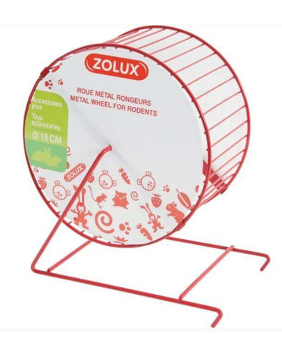 Zolux metalinis bėgimo ratelis 11 cm raudonas