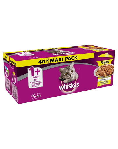 WHISKAS Whiskas Cat Food Wet Food Ragout konservai 40x85 g