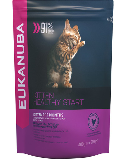 EUKANUBA Cat Kitten All Breeds Healthy Start Chicken & Liver 0,4 kg