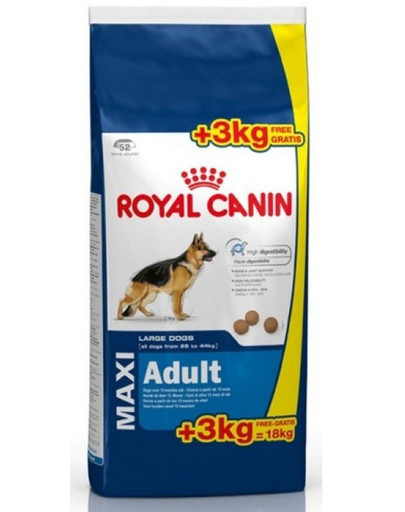 ROYAL CANIN Maxi adult 15 kg + 3 kg DOVANŲ