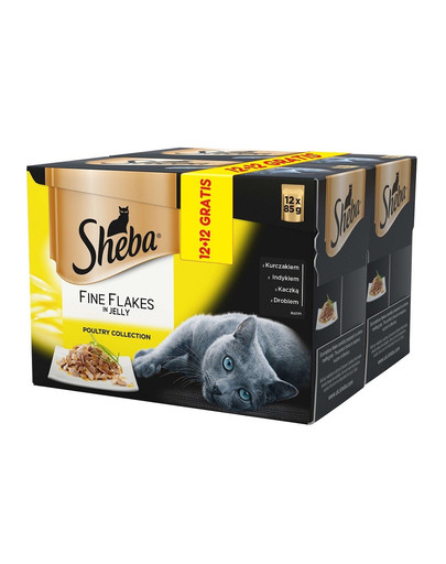 SHEBA Delicacy in Jelly konservai su paukštiena 85g 12+12 GRATIS