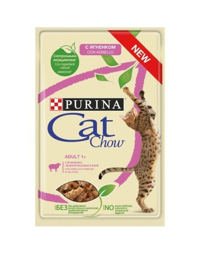 PURINA Cat Chow Adult Ėriena ir žaliosios pupelės 85 g