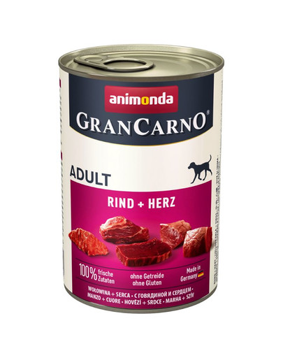 Animonda Grancarno pieaugušo suņu barība liellopu gaļa un sirds 400g