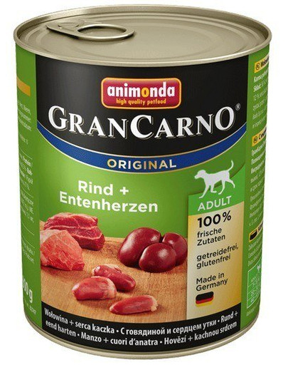 Animonda Grancarno Senior ar vistas gaļu un tītaru sirdīm, 800 g