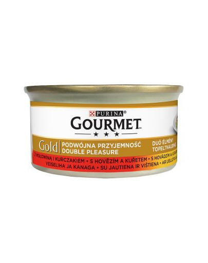 GOURMET Gold liellopu gaļas un vistas gaļas konservi 85 g