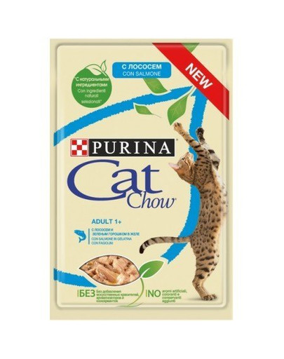 PURINA Cat Chow Adult Lašišos ir žalieji žirniai 85 g