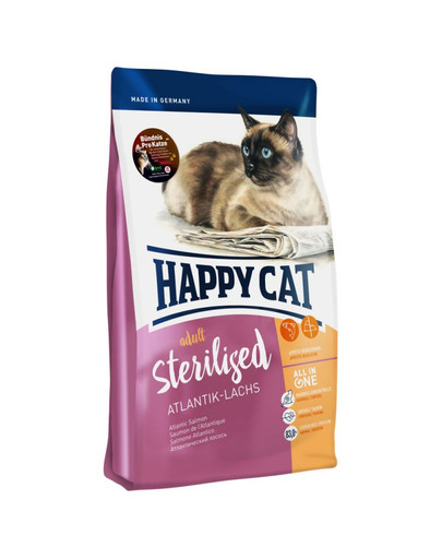 HAPPY CAT Supreme Sterilised ar Atlantijas lasi, 10 kg